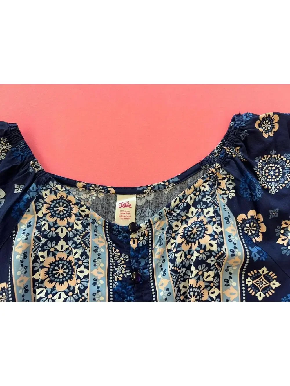 Justice Dress With Shorts.  Blue&Pink Paisley. Elastic Neck&Waist. Size 10. NWT